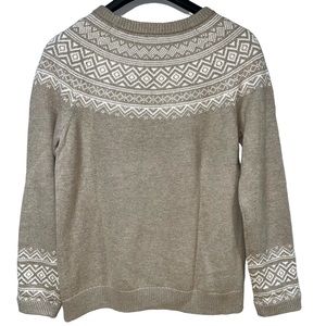 Talbots Fair Isle Mock Turtleneck Sweater Size Large